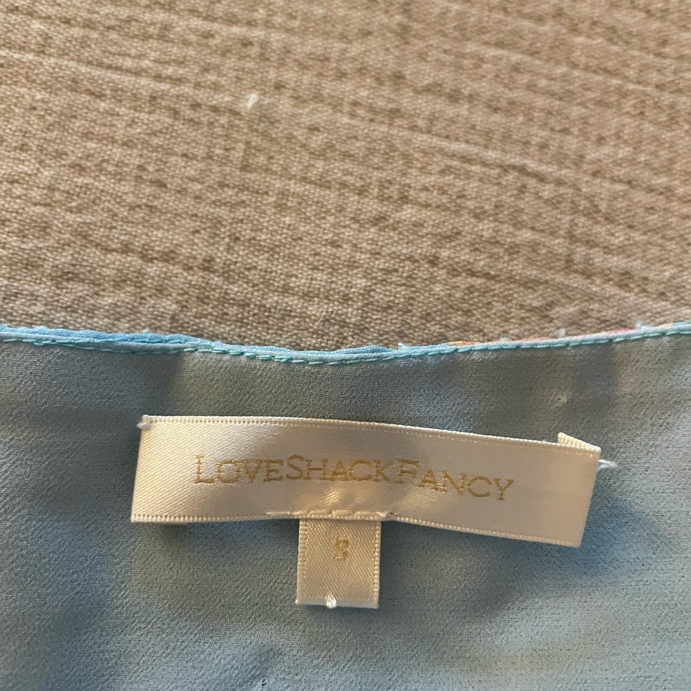 LoveShackFancy blue skirt Sz S